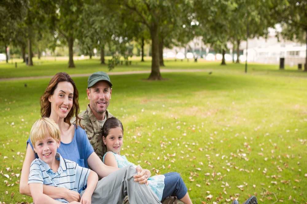 A veteran and his family